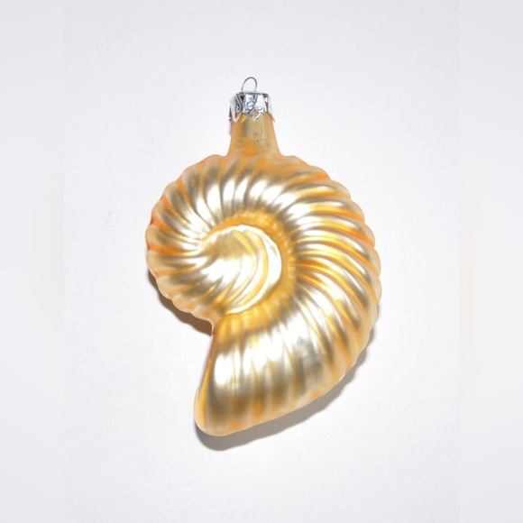 Early Christopher Radko 1988 “Medium Nautilus” Glass Christmas Ornament Yellow - Picture 1 of 4